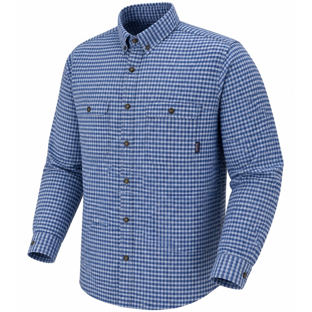 VTG Patagonia Pima Cotton Shirt Mens L Blue Plaid Button Up F0053835